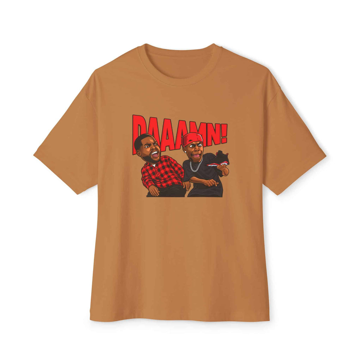 Graphic Print Unisex Oversized Boxy Tee – POD0035 - Toast, L image