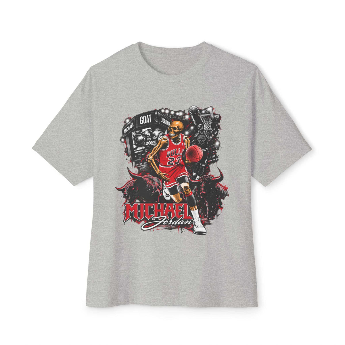 Chicago Legend 23 Unisex Oversized Boxy Tee - Athletic Heather, S image