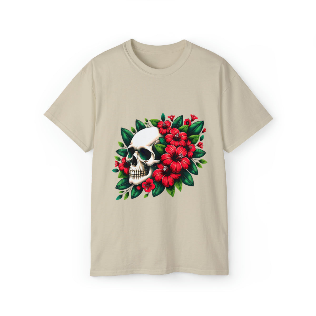 Flower Skull T-Shirt - Sand, S image