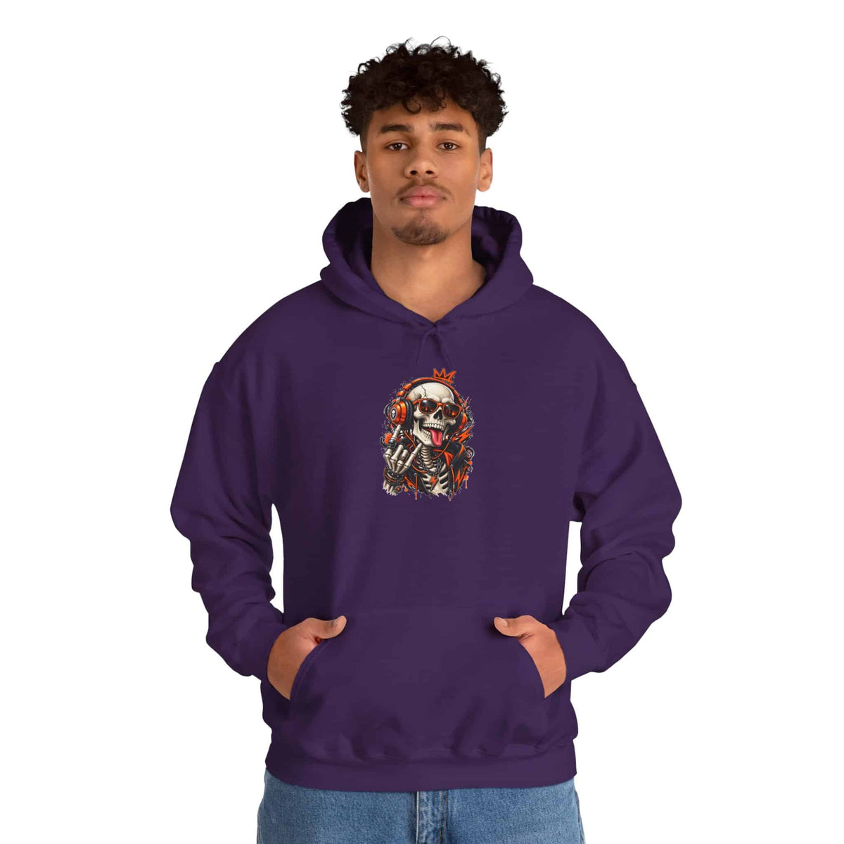 Neon Skull DJ Hooded Sweatshirt image 113