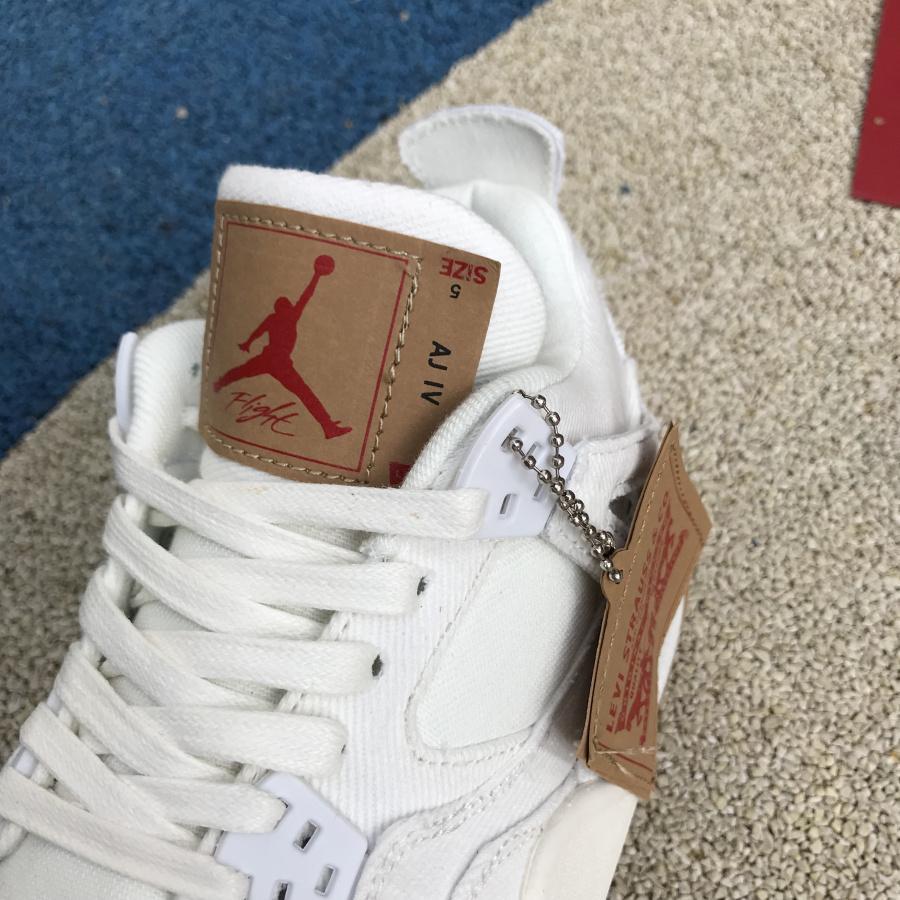 AJ 4 Retro Levi's White (Levi's Tag) Shoes Sneakers - nk0000657 image 12