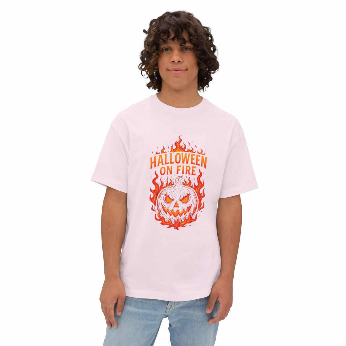 Halloween on Fire Unisex Oversized Boxy Tee image 10