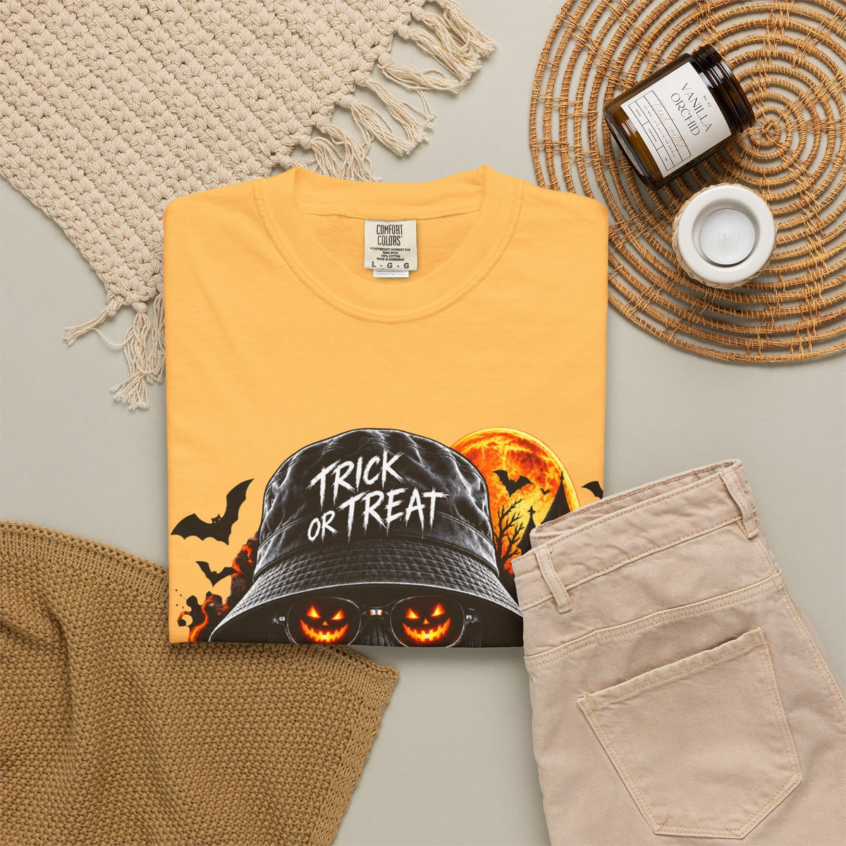 Spooky Streetwear Masked Unisex Garment-Dyed T-shirt image 27