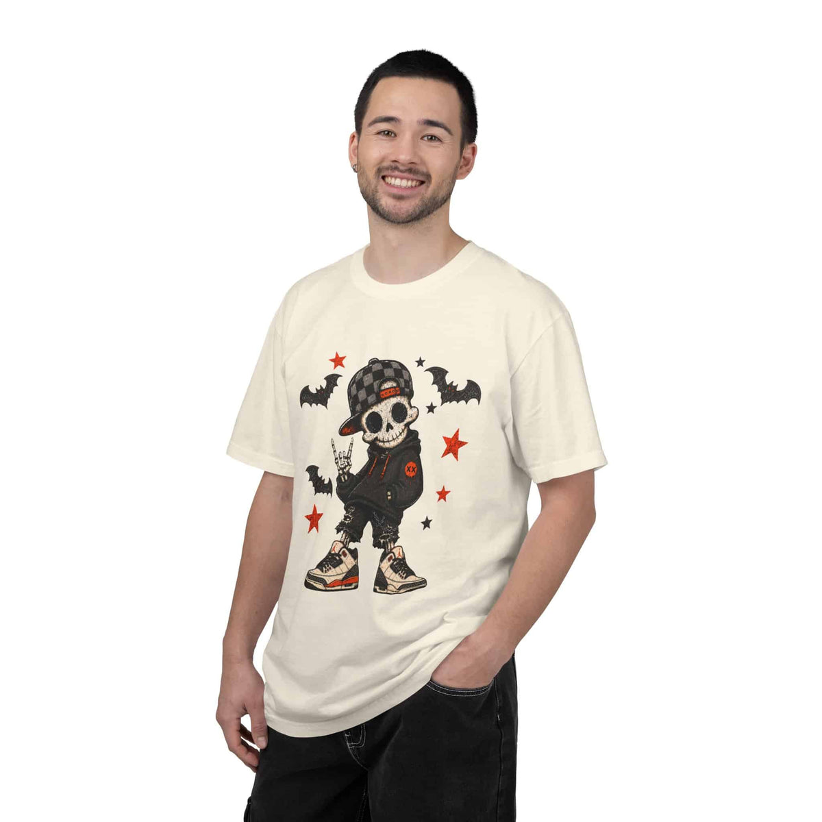 Boy Skeleton Halloween Unisex Garment-Dyed T-shirt image 18