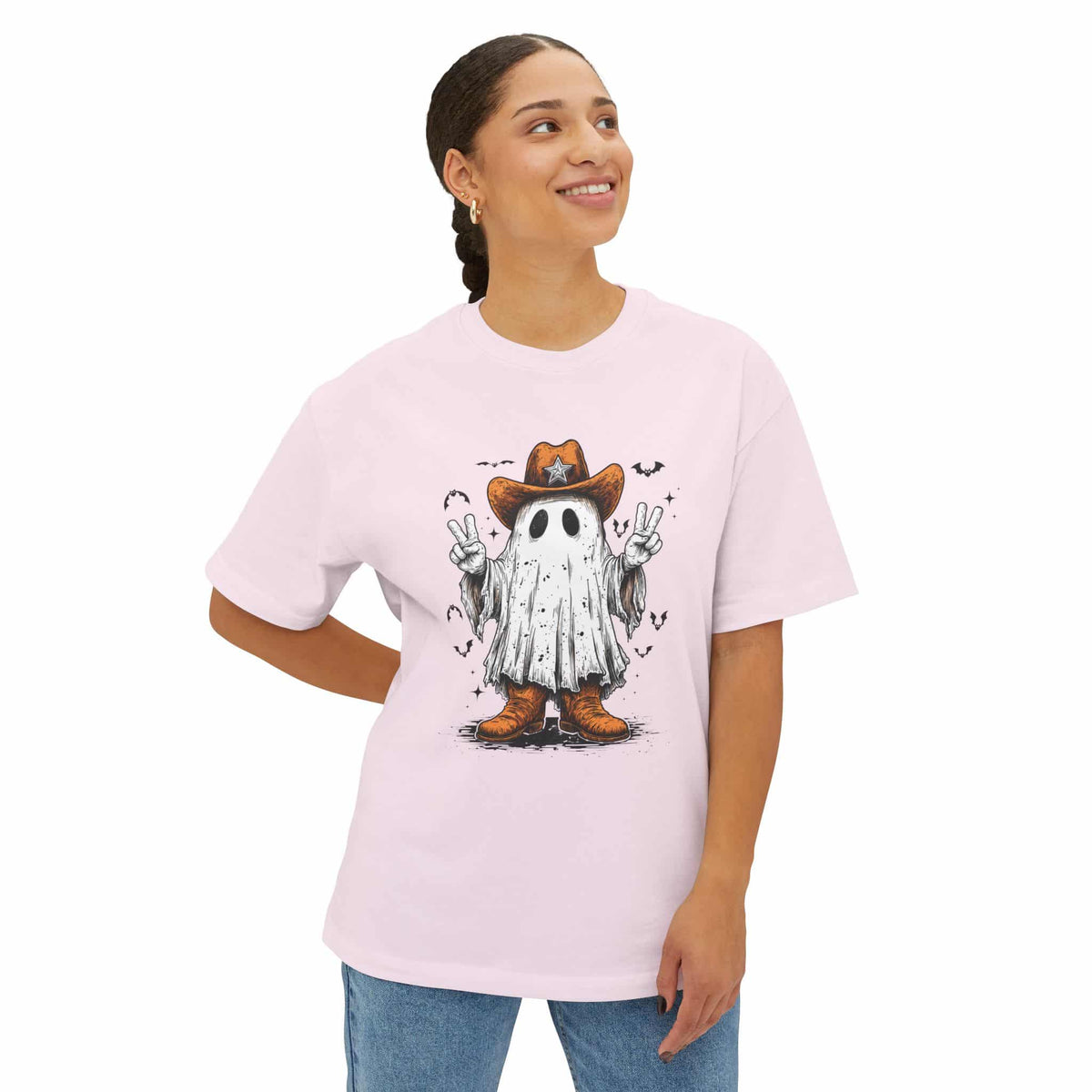 Howdy Ghost Unisex Oversized Boxy Tee image 3
