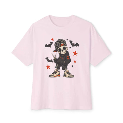 Boy Skeleton Halloween Unisex Oversized Boxy Tee image 0