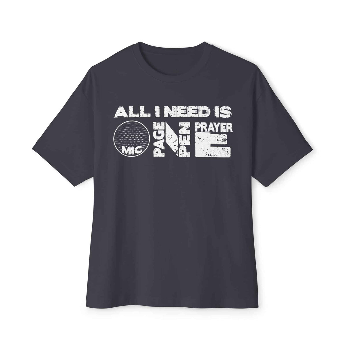 ALL_I_NEED_IS Unisex Oversized Boxy Tee - Dark Grey, XL image