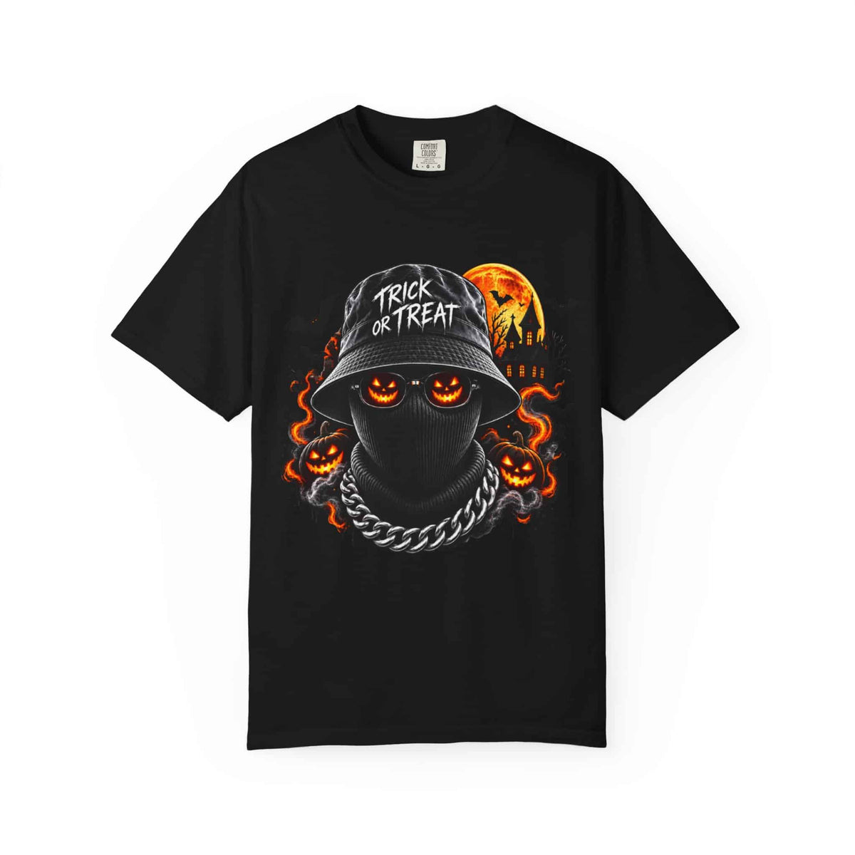 Spooky Streetwear Masked Unisex Garment-Dyed T-shirt image