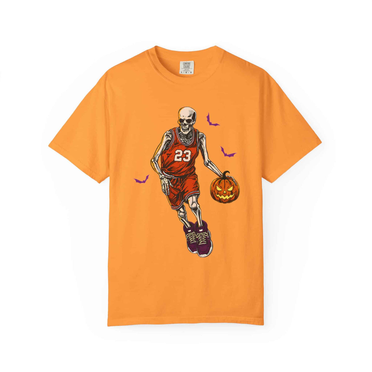 Halloween Basketball Unisex Garment-Dyed T-shirt image