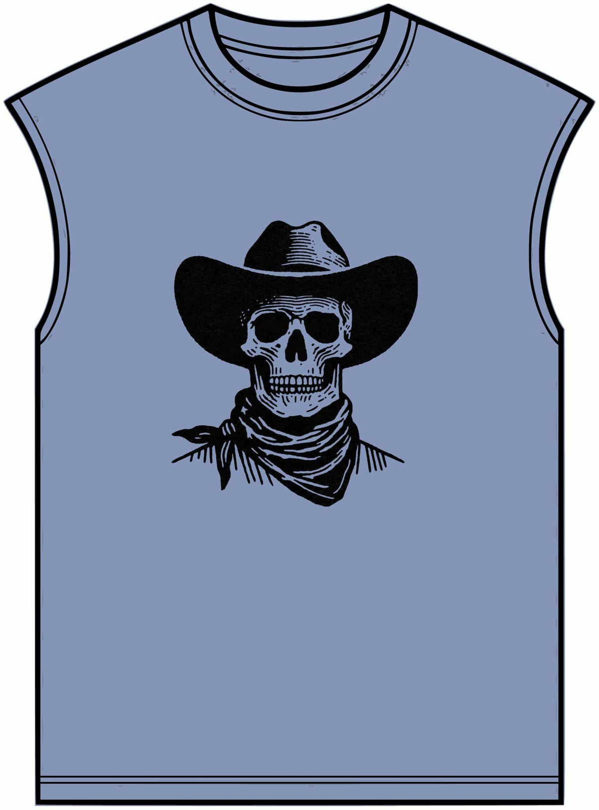 Outlaw Skull Unisex Garment-Dyed Muscle Tee image