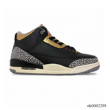 AJ 3 Black Gold Shoes Sneakers - nk0002295 image 0