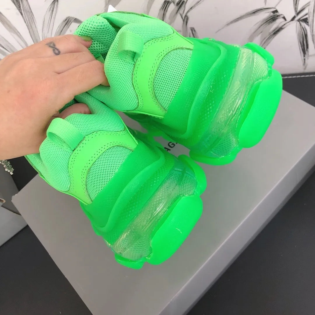 BLCG Triple S Clear Sole Neon Green Shoes Sneakers - bl0000040 image 3
