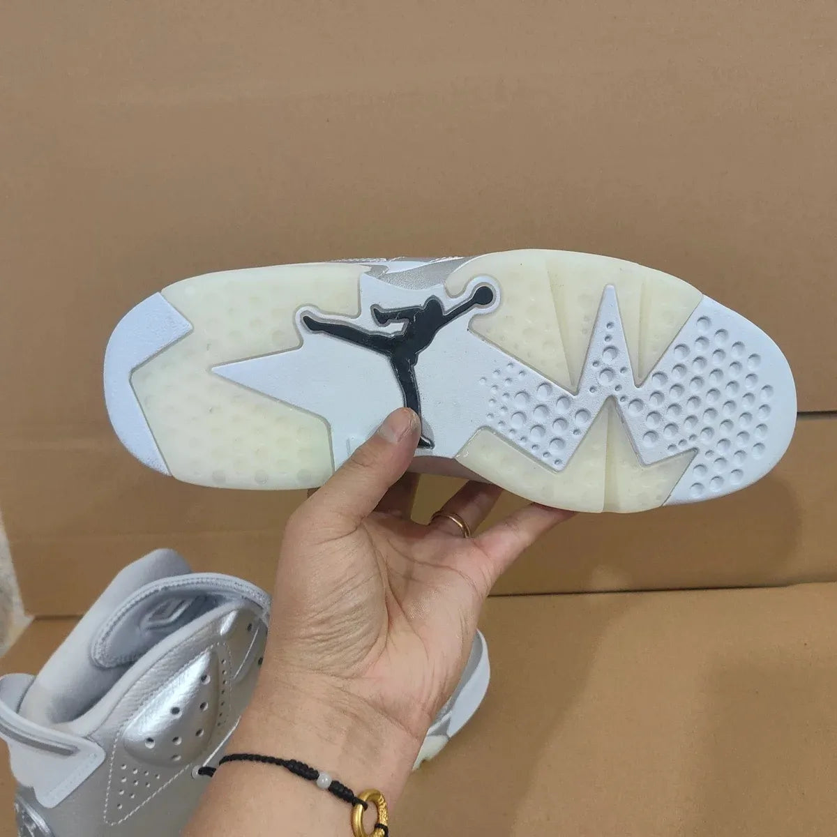 PSG x AJ 6 Metallic Silver Shoes Sneakers - nk0004782 image 9