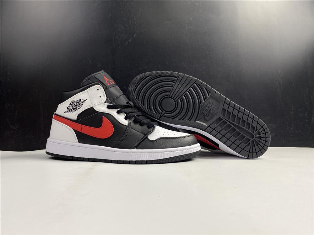 AJ 1 Mid Black Chile Red White Shoes Sneakers - nk0001419 image 4
