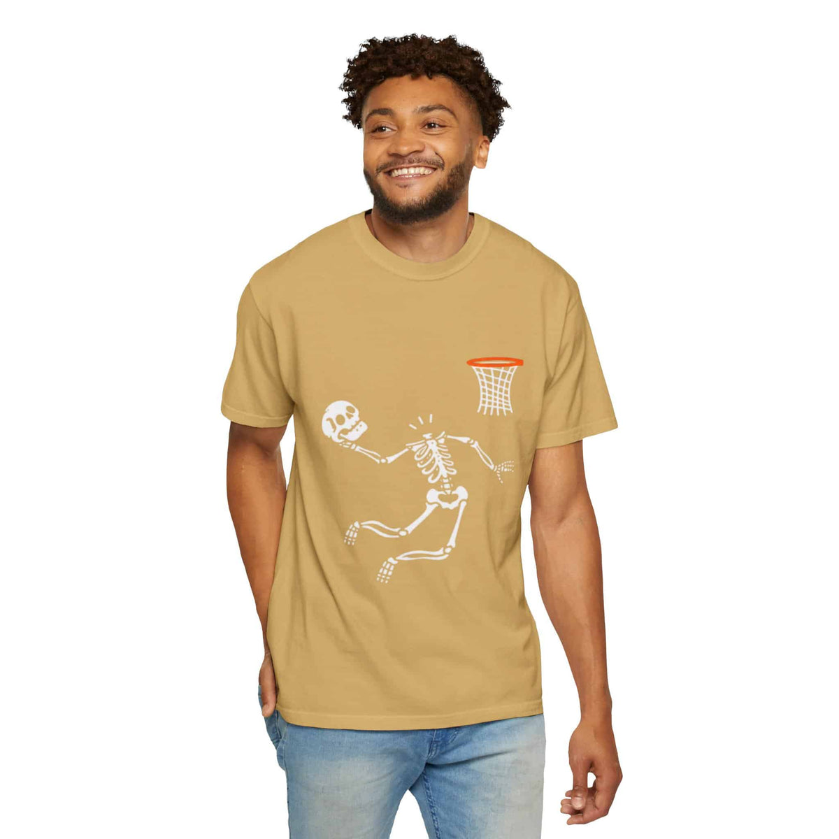 Halloween Basketball Skeleton Unisex Garment-Dyed T-shirt image 58