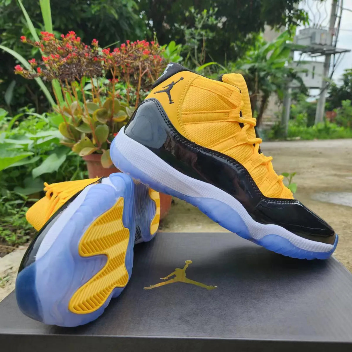 AJ 11 Black Yellow Shoes Sneakers - nk0004205 image 4