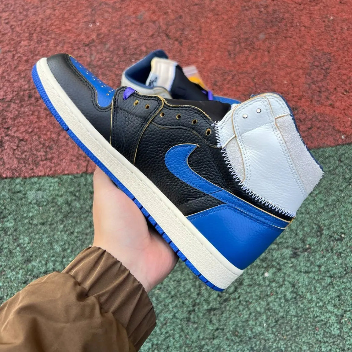 Fragment x Union LA x AJ 1 High OG Sport Royal Shoes Sneakers – nk0004748 image 3