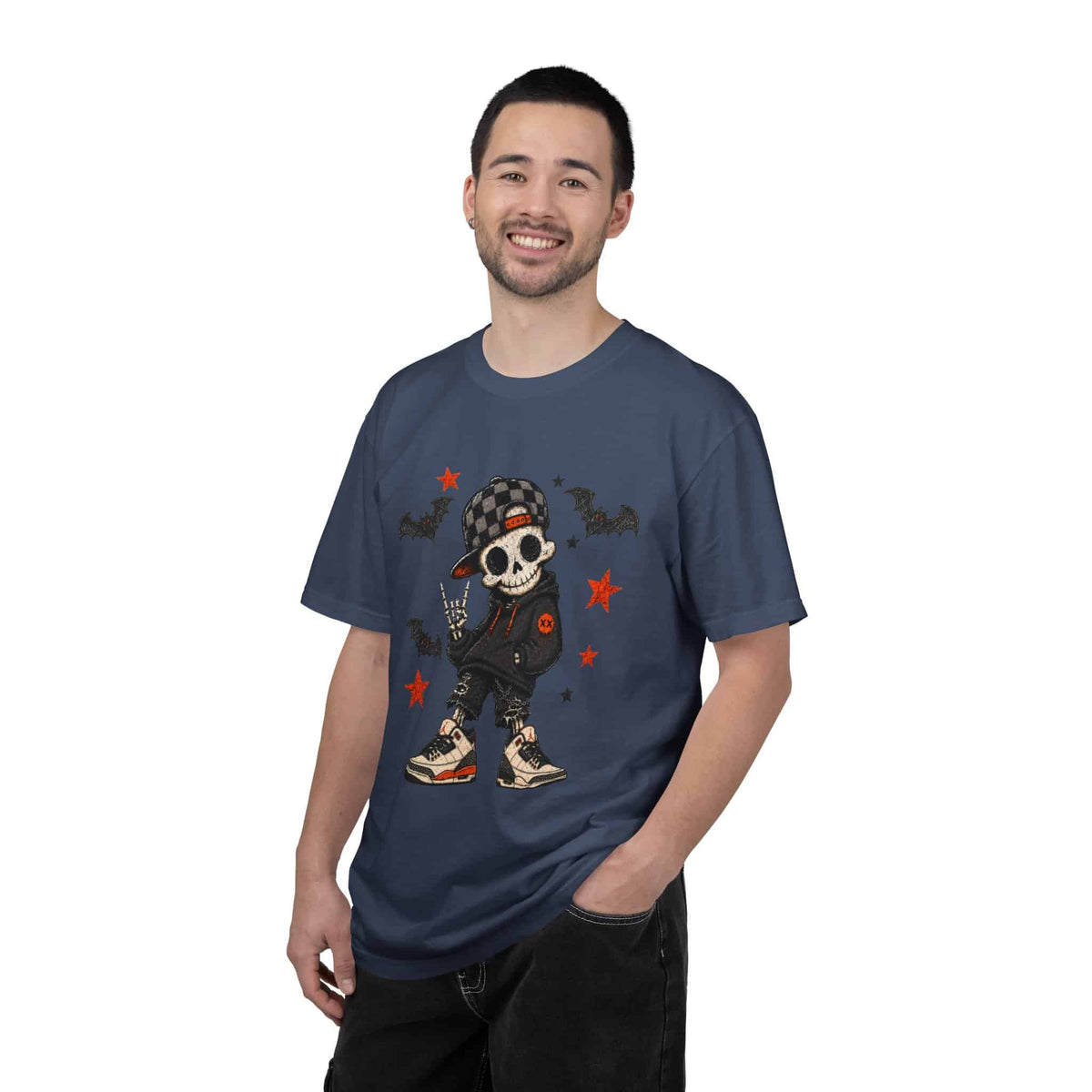 Boy Skeleton Halloween Unisex Garment-Dyed T-shirt image 74