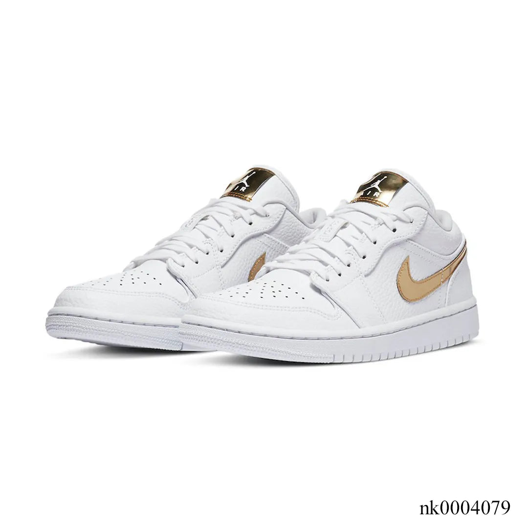 AJ 1 Low White/Metallic Gold Shoes Sneakers - nk0004079 image 2