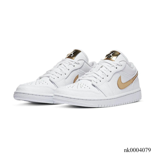 AJ 1 Low White/Metallic Gold Shoes Sneakers - nk0004079 image 2