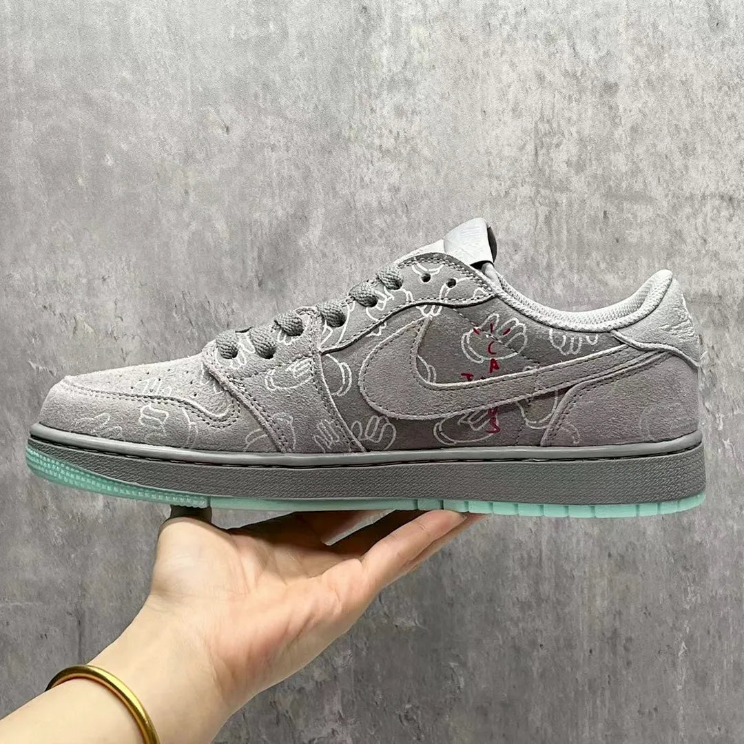 Travis Scott x KAWS x AJ 1 Low OG Cool Grey Shoes Sneakers – nk0004638 image 6