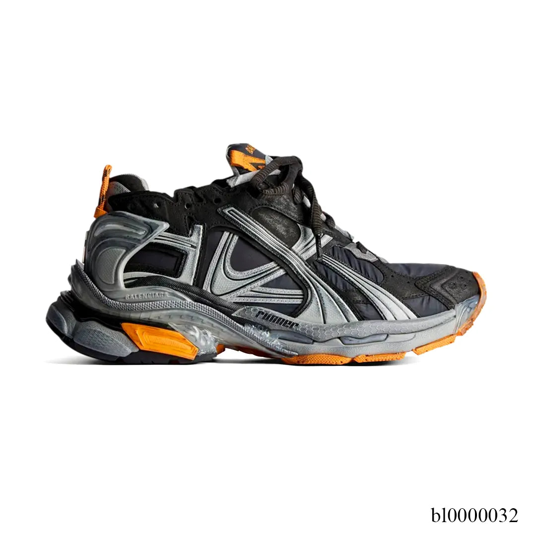 BLCG Runner Worn-Out Black Orange Fluo Shoes Sneakers - bl0000032 image 0