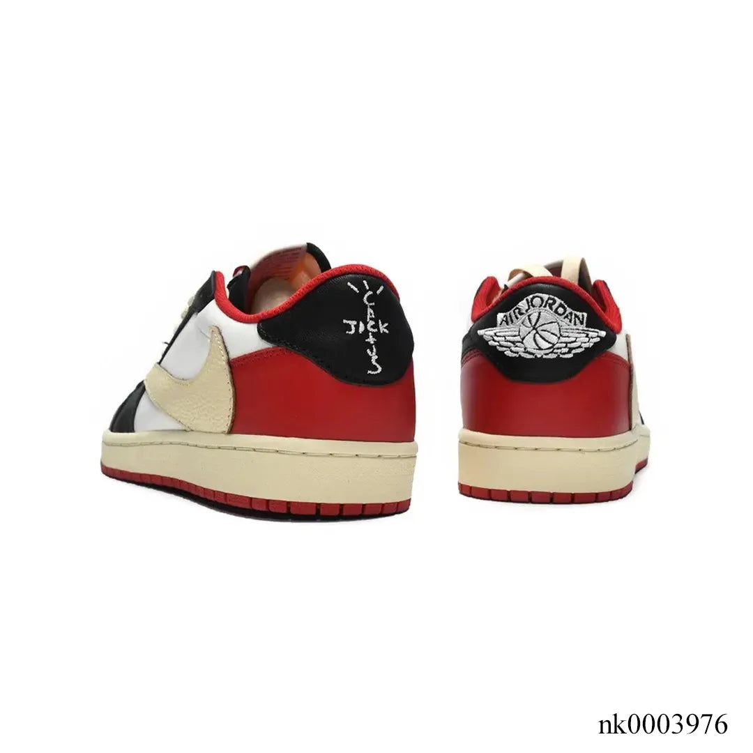 Travis Scott x AJ 1 Low Red Black Custom Shoes Sneakers - nk0003976 image 4