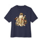 Hunting Season Spooky Camo Mallards Unisex Oversized Boxy Tee - Navy, 2XL image