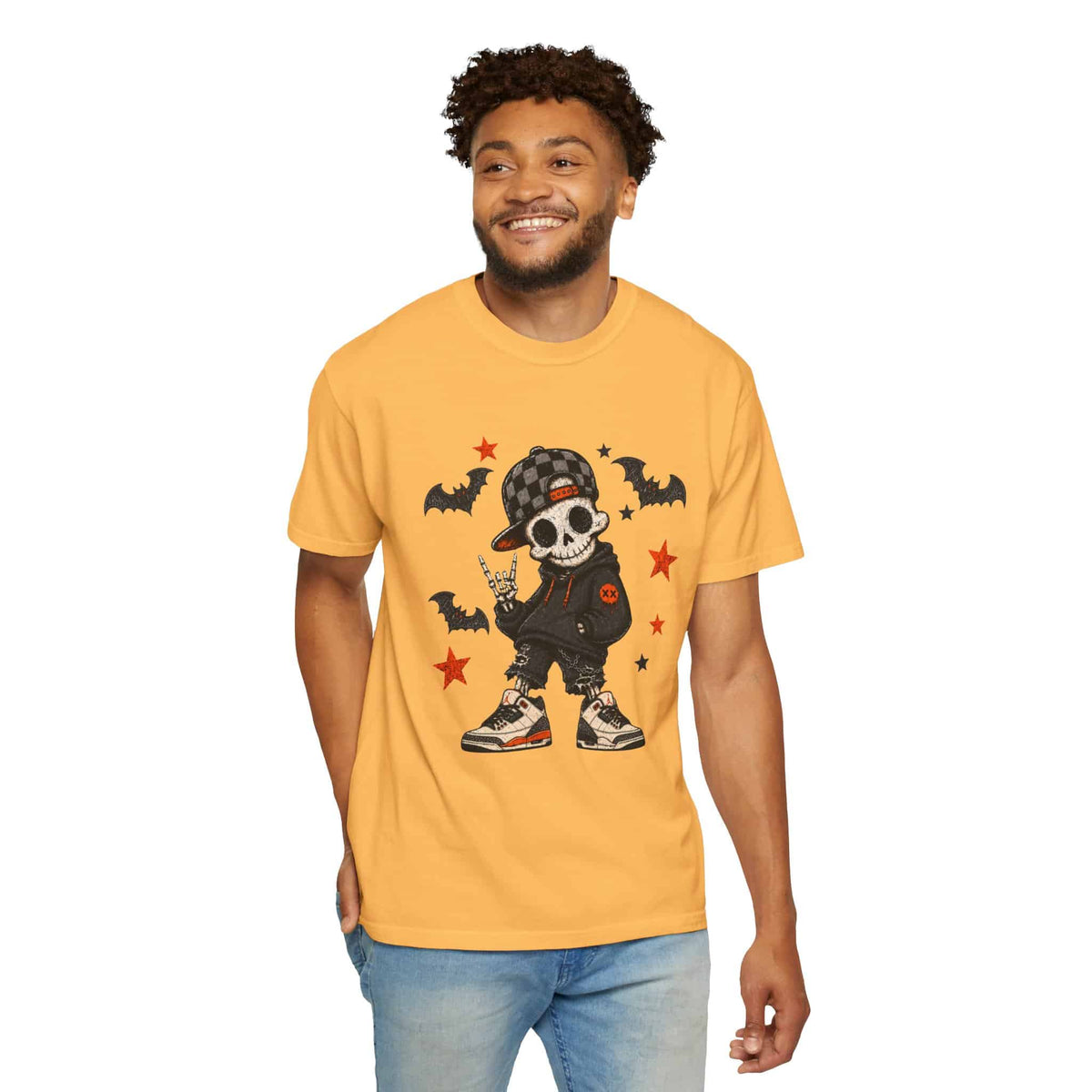Boy Skeleton Halloween Unisex Garment-Dyed T-shirt image 33