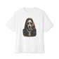 Halloween Ghostface Unisex Oversized Boxy Tee - White, L image