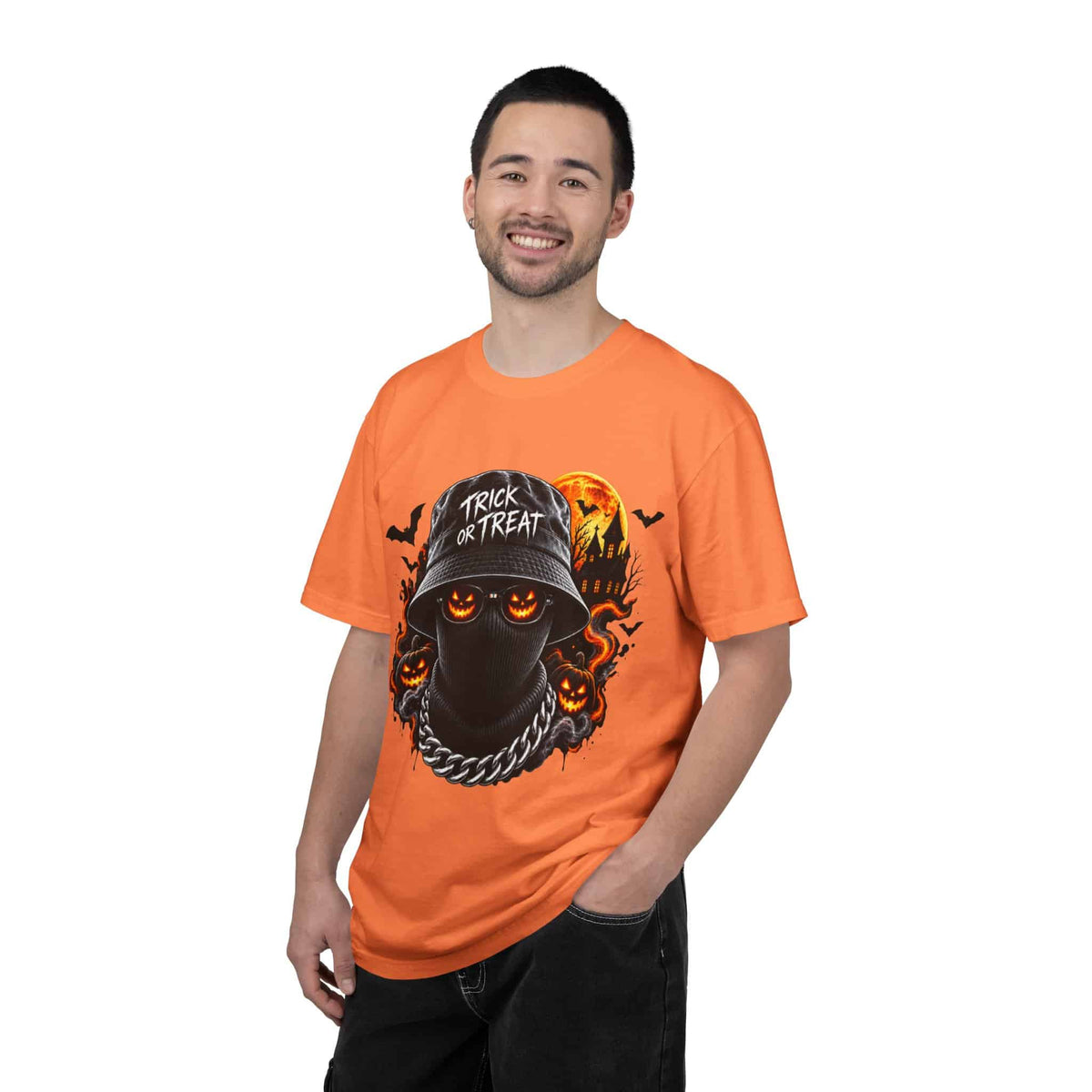 Spooky Streetwear Masked Unisex Garment-Dyed T-shirt image 10