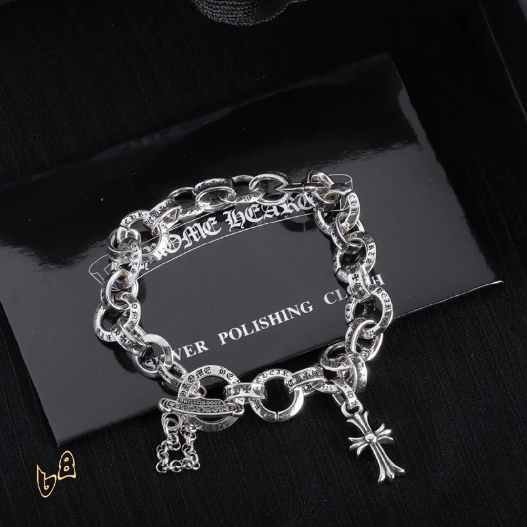 CH Silver Chain Link Bracelet - CH0066 image 2