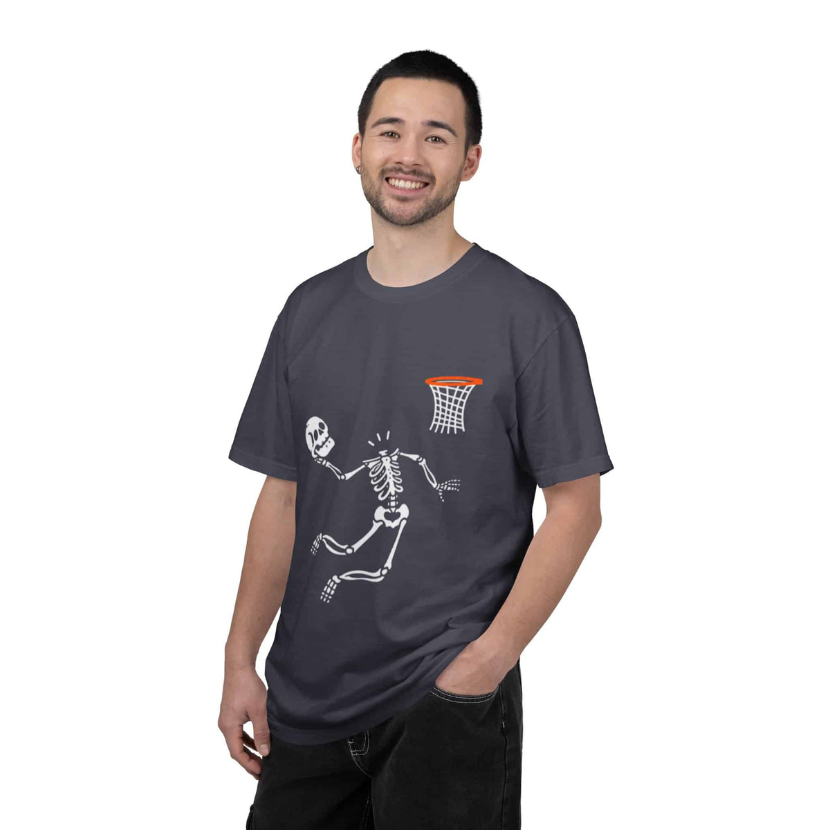 Halloween Basketball Skeleton Unisex Garment-Dyed T-shirt image 136