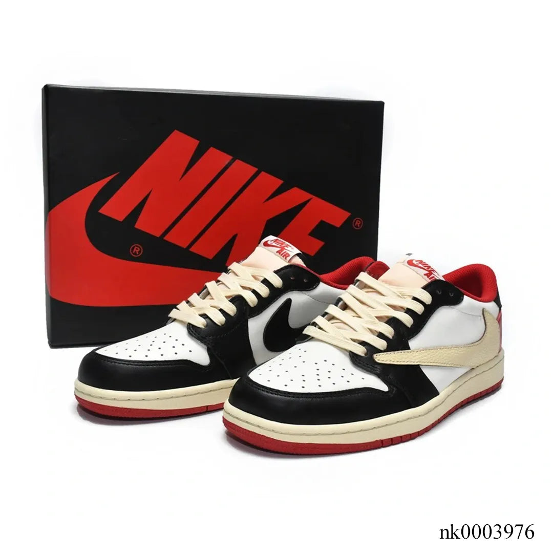 Travis Scott x AJ 1 Low Red Black Custom Shoes Sneakers - nk0003976 image 3