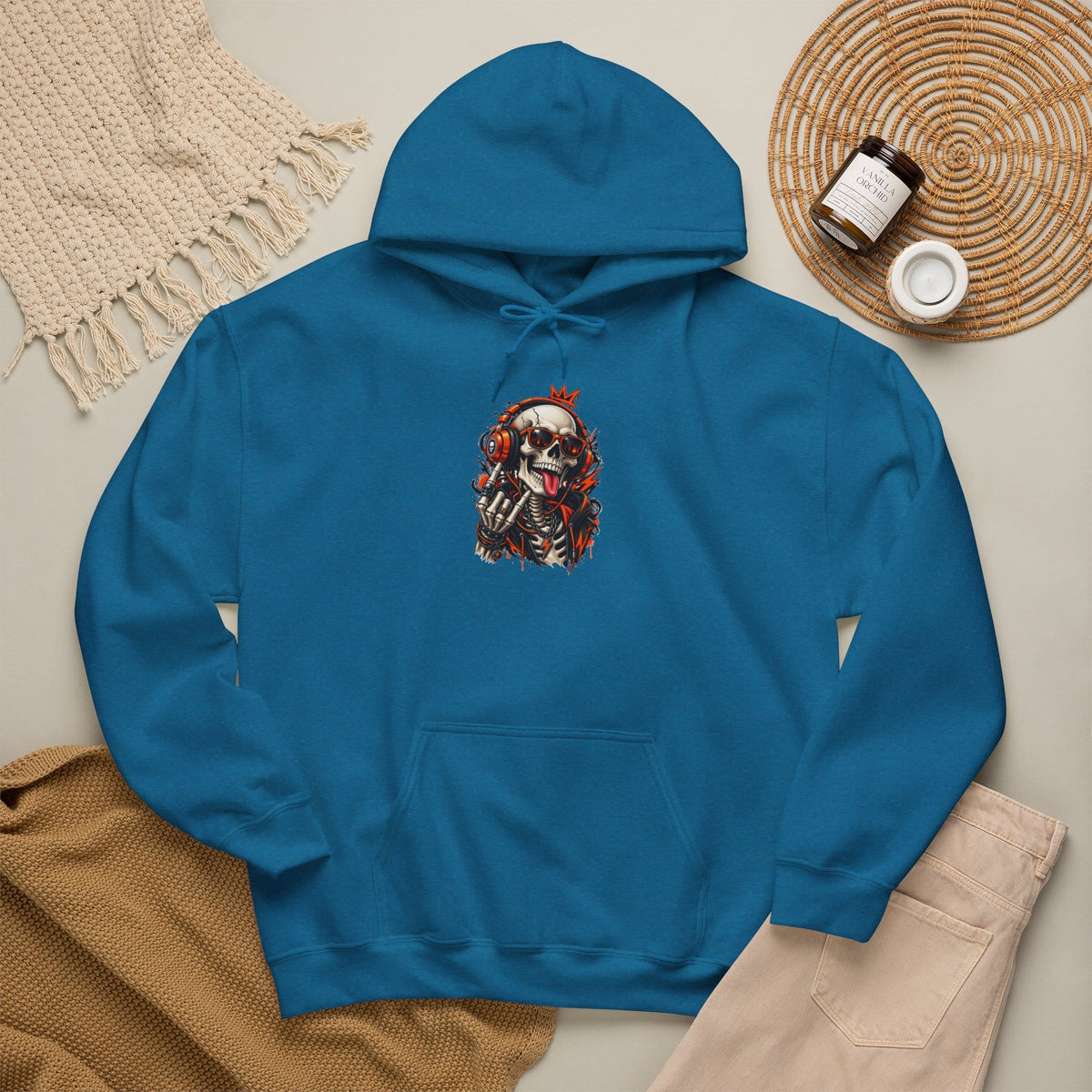 Neon Skull DJ Hooded Sweatshirt image 13