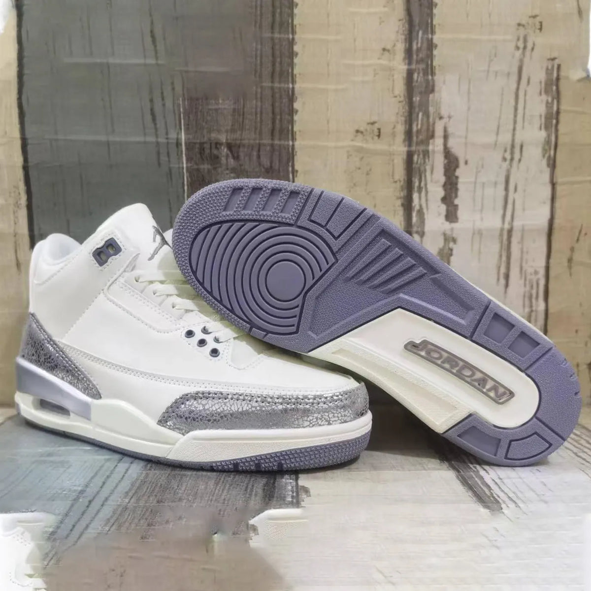 AJ 3 Sail/Metallic Silver Shoes Sneakers – nk0004372 image 10