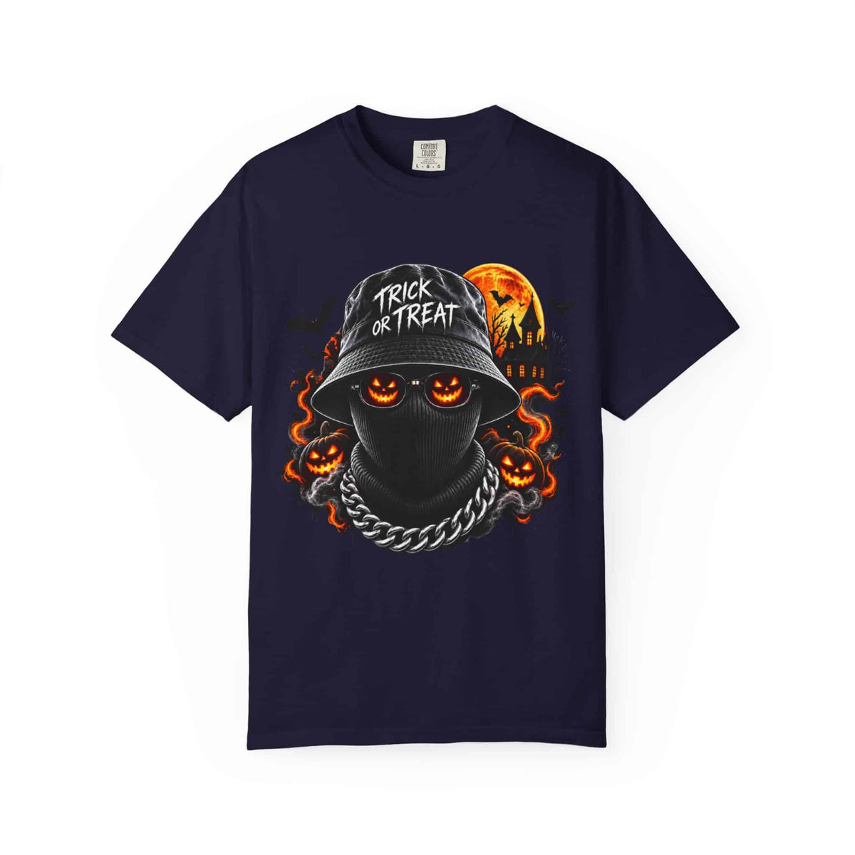 Spooky Streetwear Masked Unisex Garment-Dyed T-shirt image