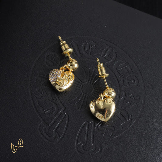 CH Vine Heart Drop Earrings - CH0166 image 2