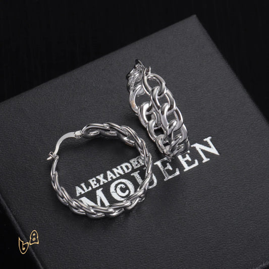 McQueen Silver Chain Earrings - MCQ0020 image 0
