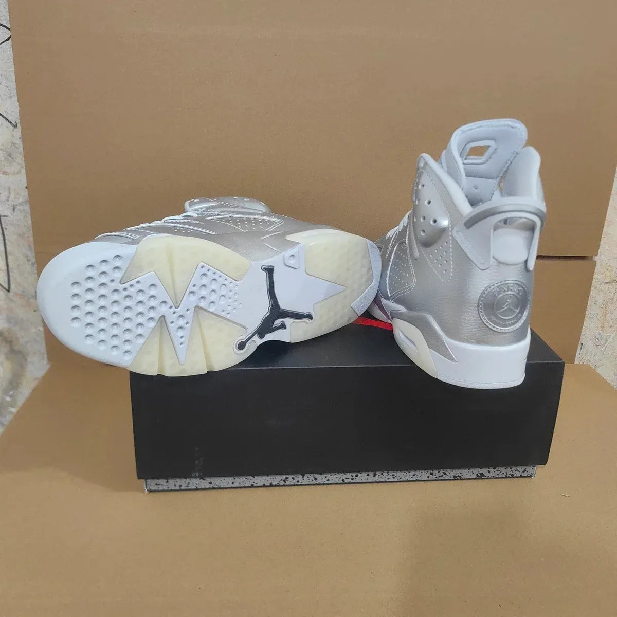 PSG x AJ 6 Metallic Silver Shoes Sneakers - nk0004782 image 16