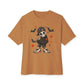 Boy Skeleton Halloween Unisex Oversized Boxy Tee - Toast, XS image