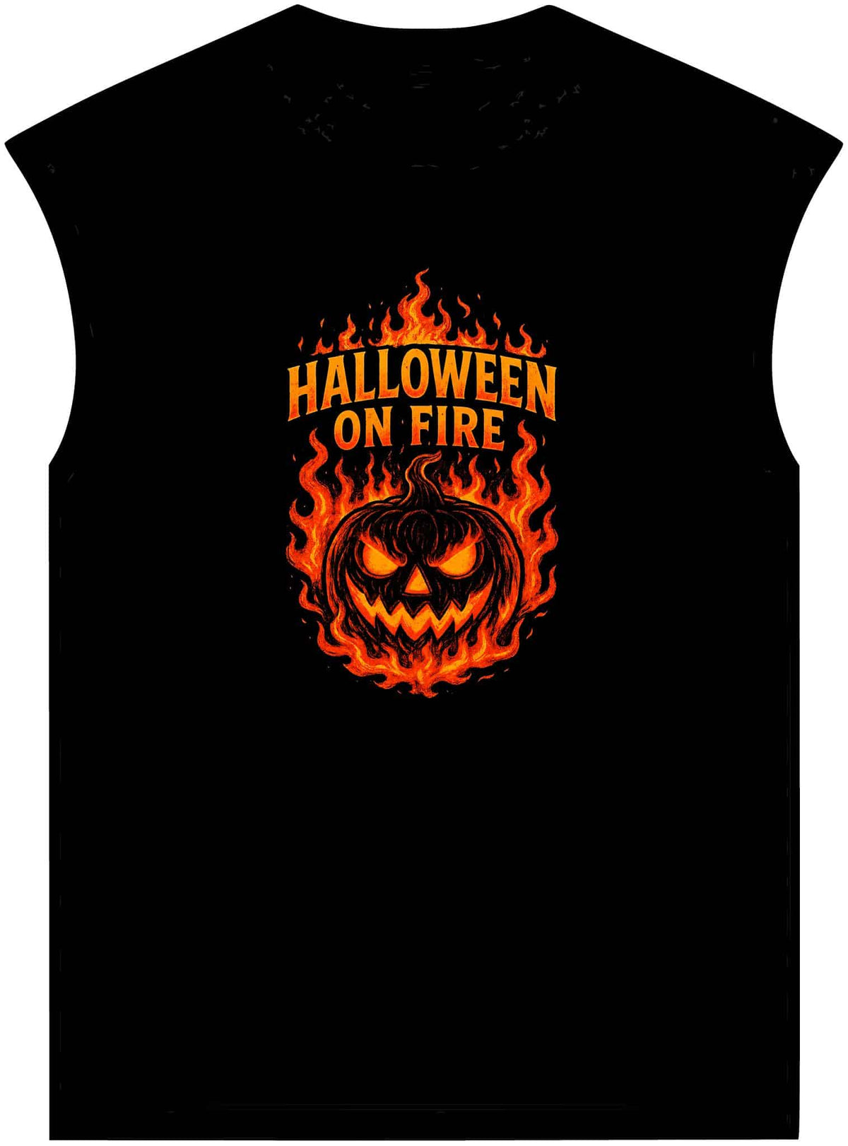 Halloween on Fire Unisex Garment-Dyed Muscle Tee image