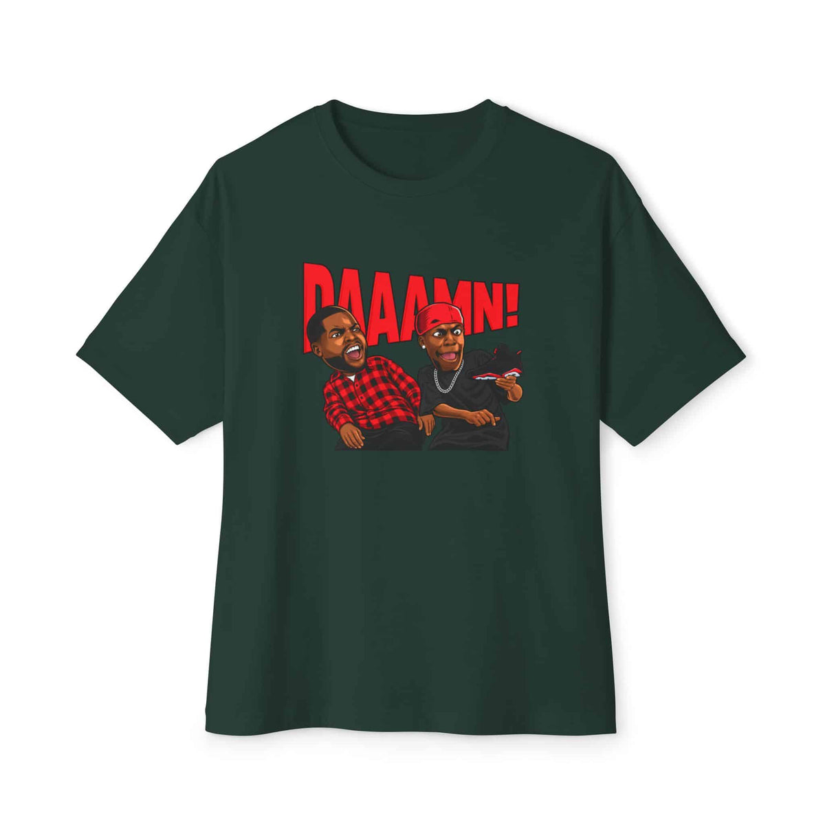Graphic Print Unisex Oversized Boxy Tee – POD0035 - Forest, XS image