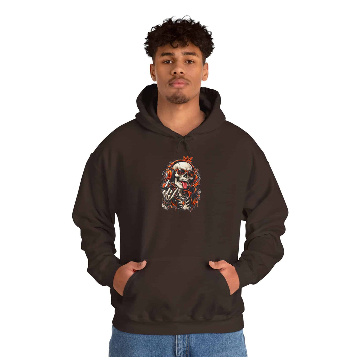 Neon Skull DJ Hooded Sweatshirt image 32
