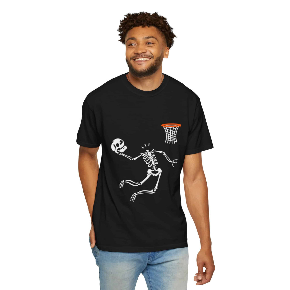 Halloween Basketball Skeleton Unisex Garment-Dyed T-shirt image 8