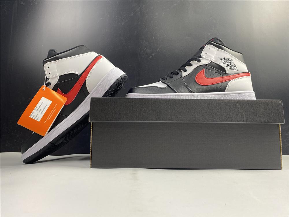 AJ 1 Mid Black Chile Red White Shoes Sneakers - nk0001419 image 8