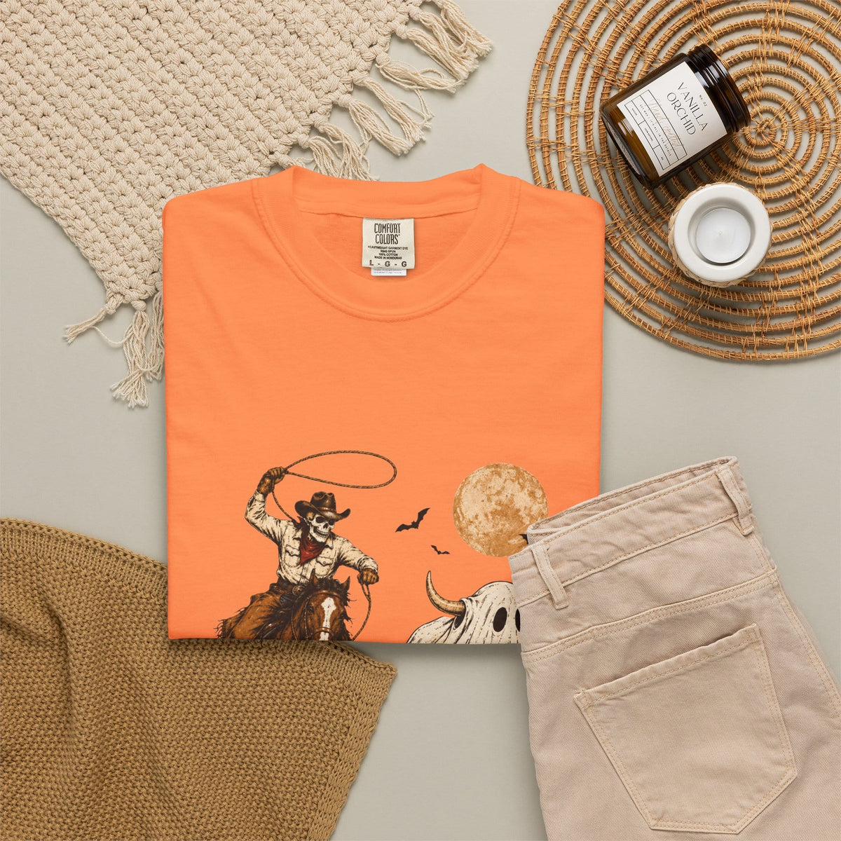 Halloween Basketball Skeleton Unisex Garment-Dyed T-shirt image 17