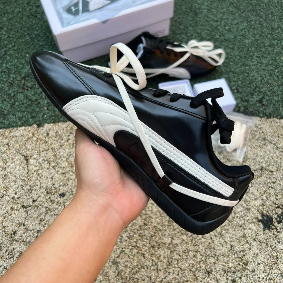 Rosé x PM Speedcat Premium Leather Black Shoes Sneakers - pm0000015 image 3