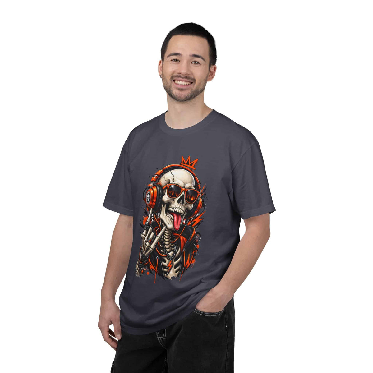 Neon Skull DJ Unisex Garment-Dyed T-shirt image 140