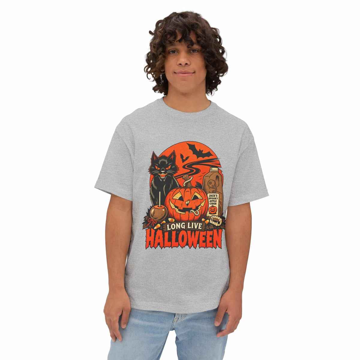Midnight Cat Unisex Oversized Boxy Tee image 23